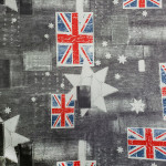 Мебельная ткань KMTEX принт узор флаг джинс британия заплатка